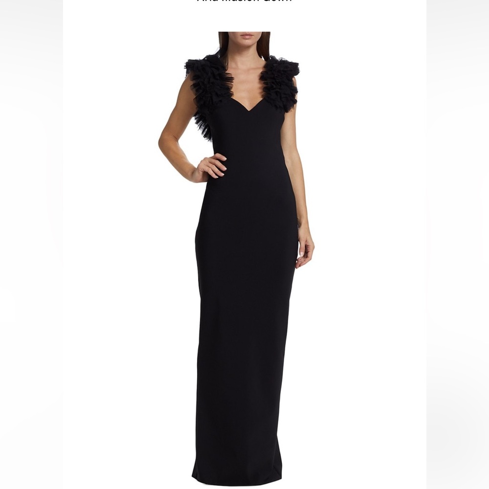 Chiara Boni La Petite Robe Aria Illusion Gown Black Size 12 - with Tag